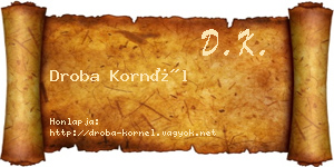 Droba Kornél névjegykártya